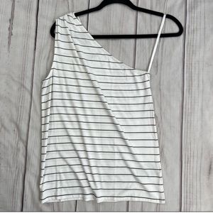 CLUB MONACO Striped One-Shoulder Tank Top Size XS